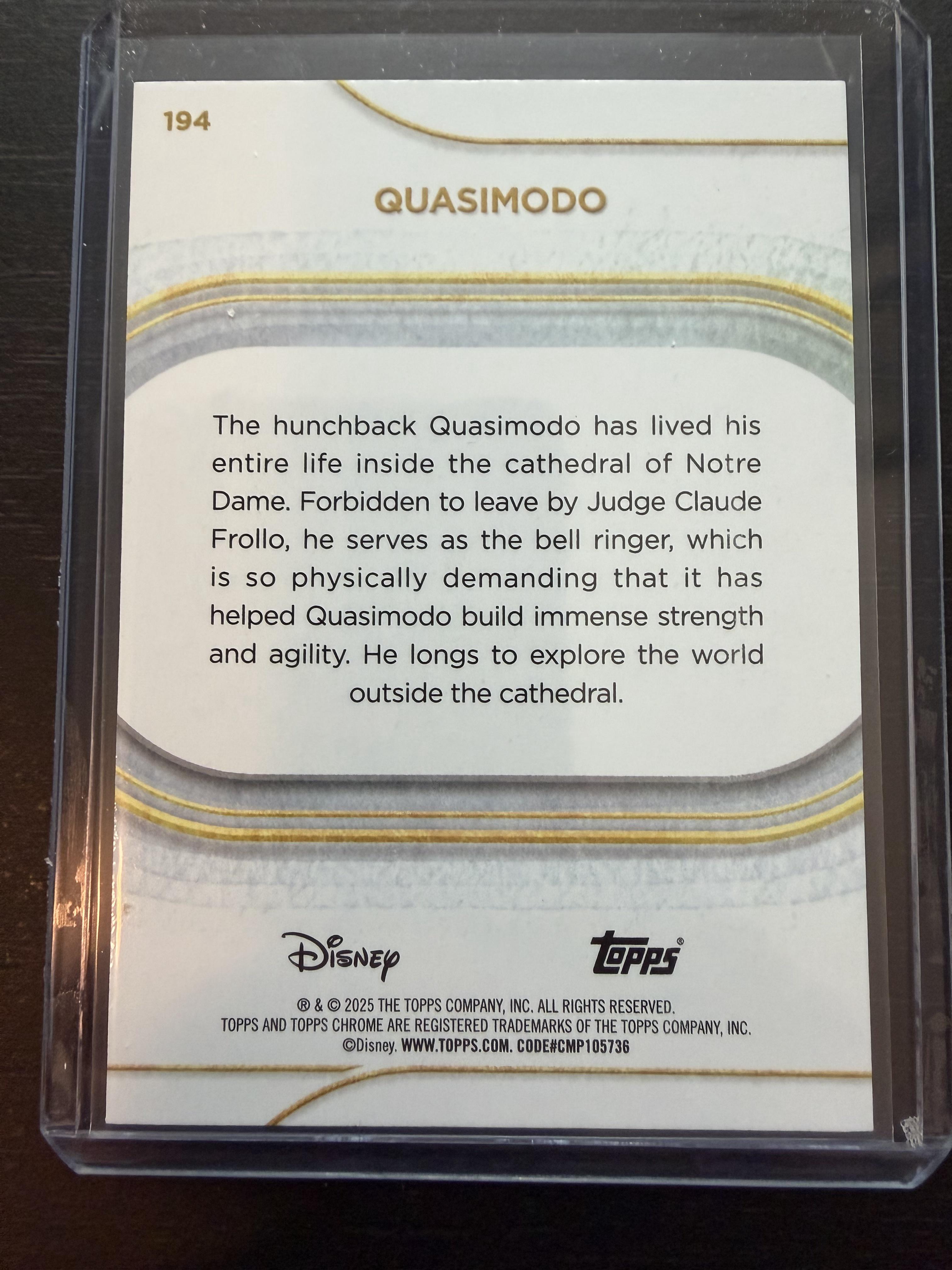 2025 Topps Chrome Disney #194 Quasimodo