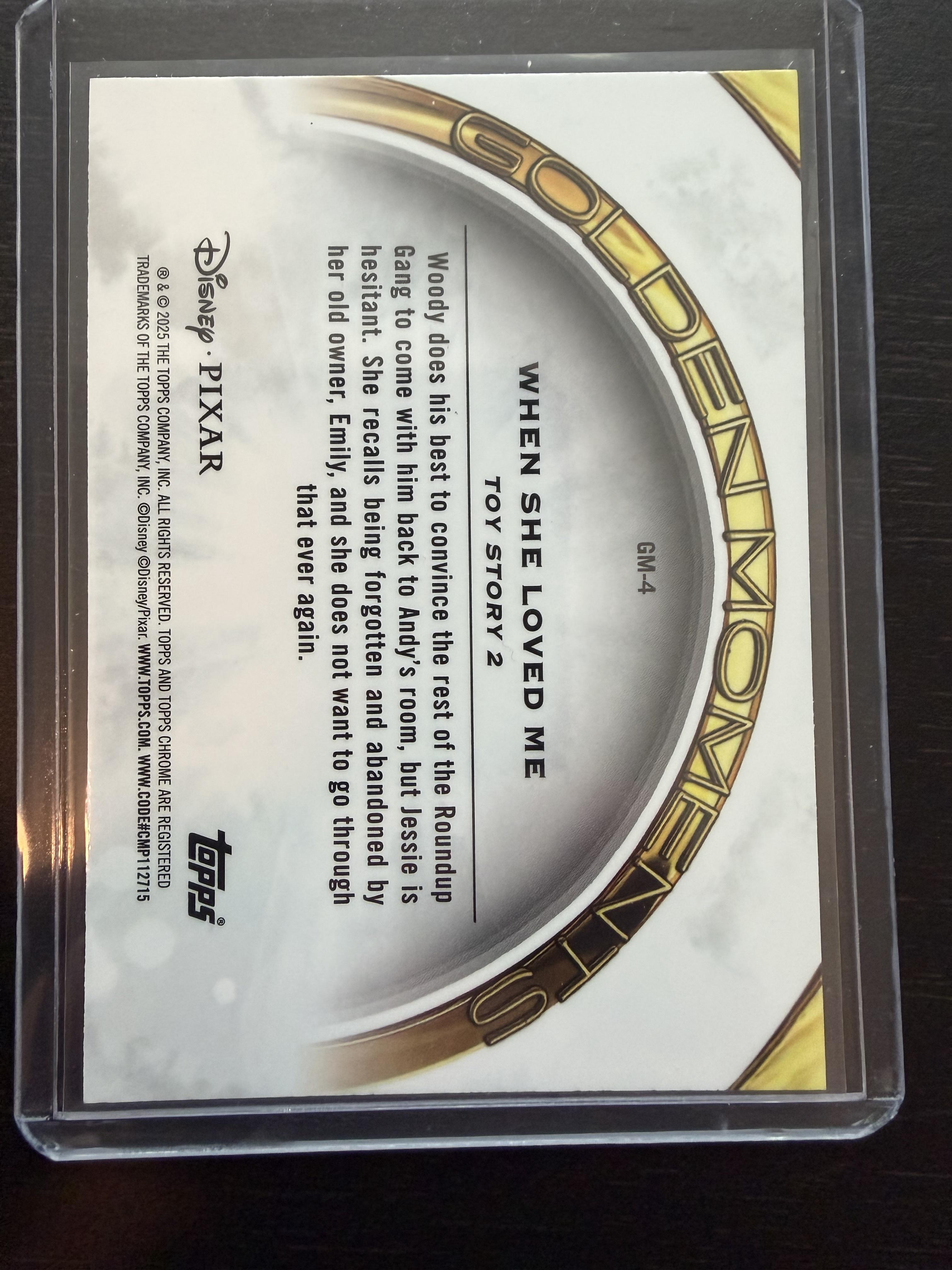 2025 Topps Pixar Gold #GM-4 When She Loved Me - Toy Story 2 Golden Moments