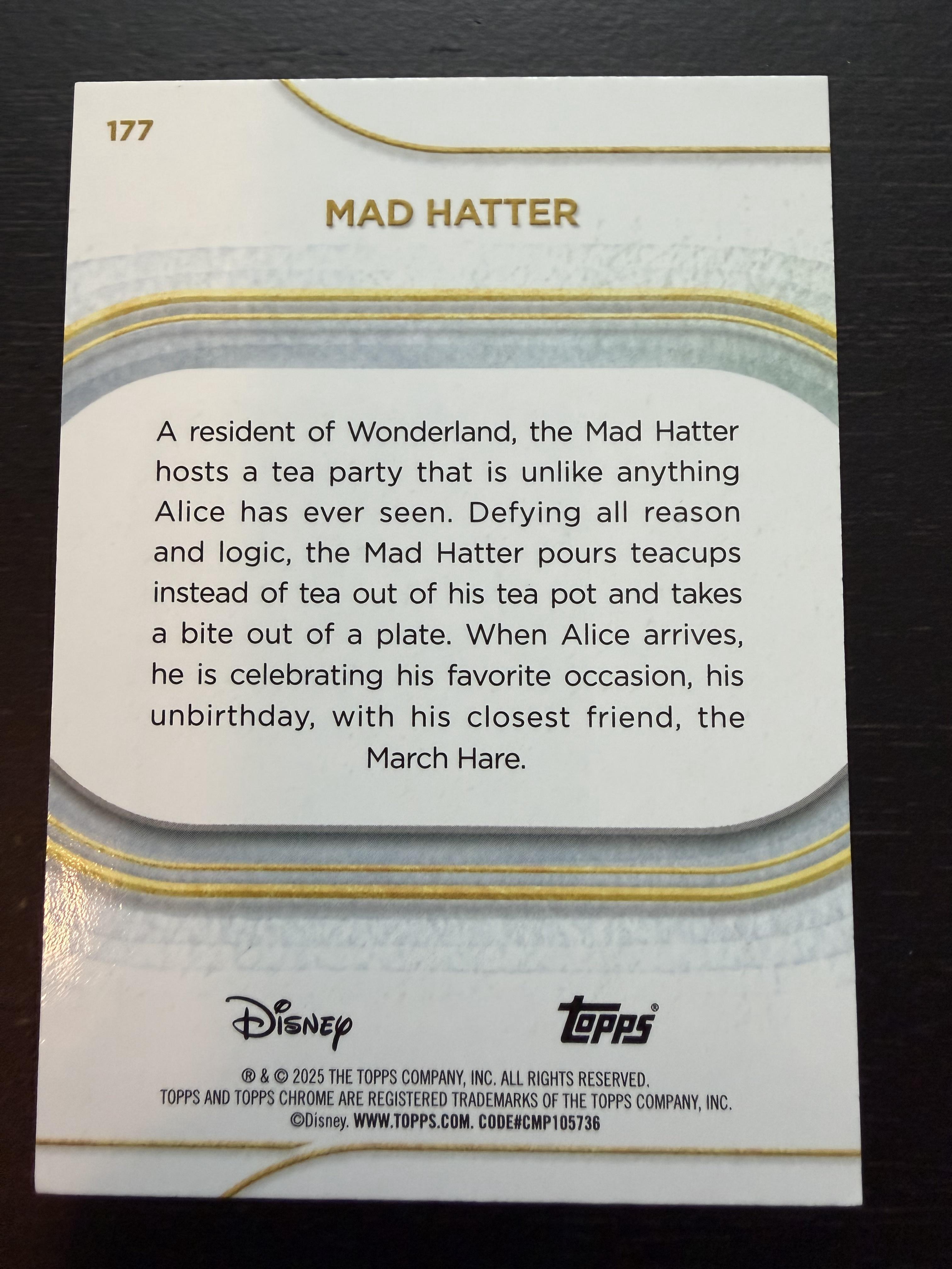 2025 Topps Chrome Disney #177 Mad Hatter