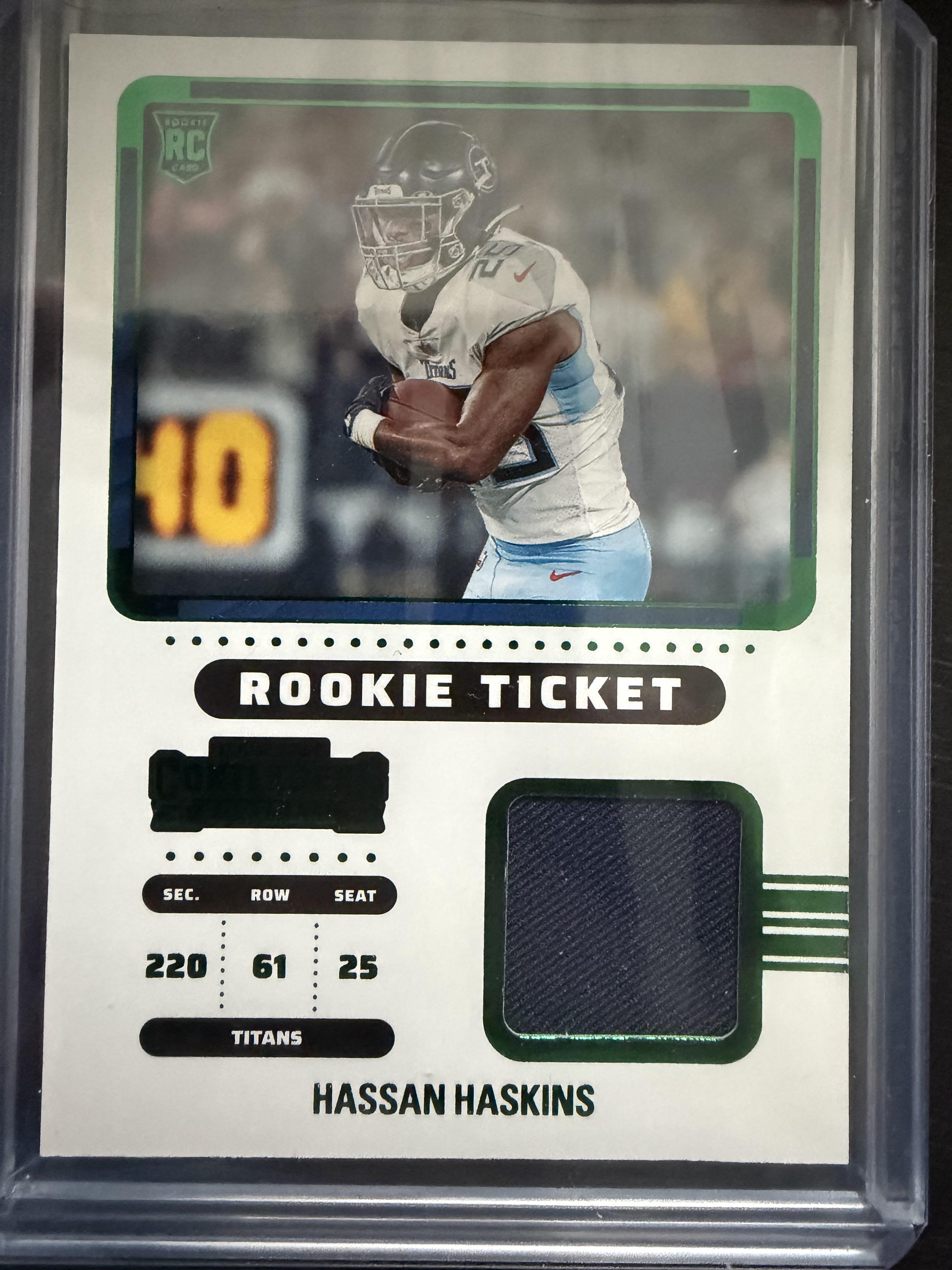 2022 Panini Contenders #RTS-HHA Hassan Haskins Rookie Ticket Swatches