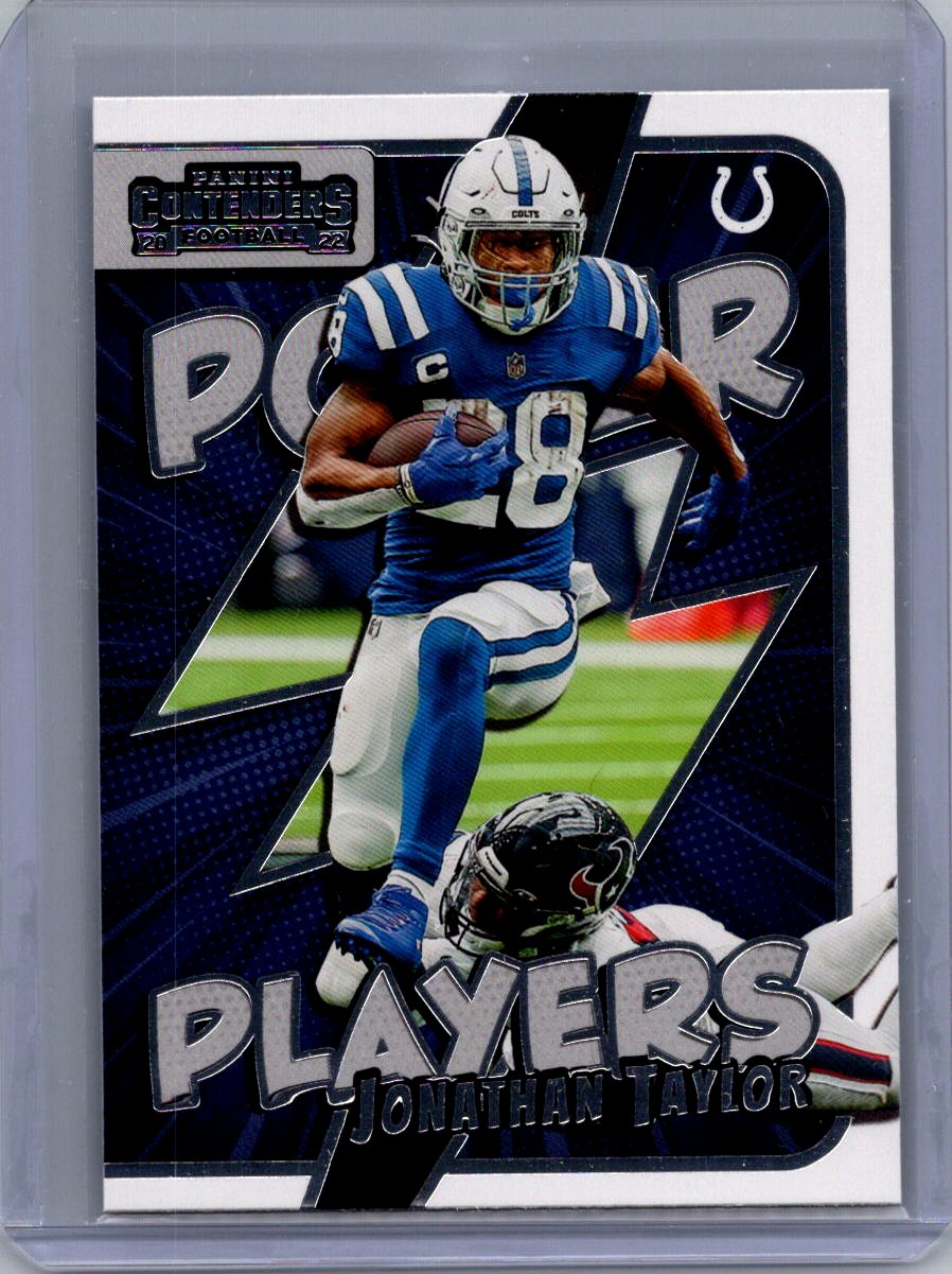 2022 Panini Contenders #PWR-JTA Jonathan Taylor Power Players Emerald