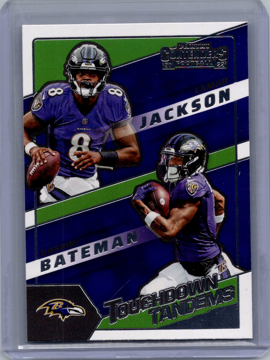 2022 Panini Contenders Lamar Jackson / Rashod Bateman Touchdown Tandems