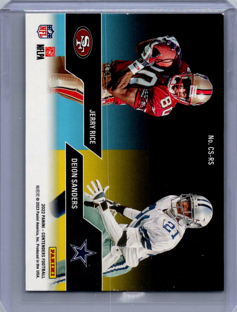 2022 Panini Contenders #CS-RS Jerry Rice / Deion Sanders Contenders