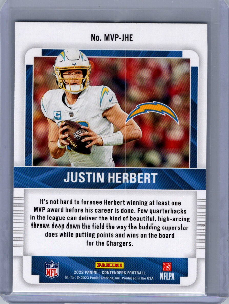 2022 Panini Contenders #MVP-JHE Justin Herbert MVP