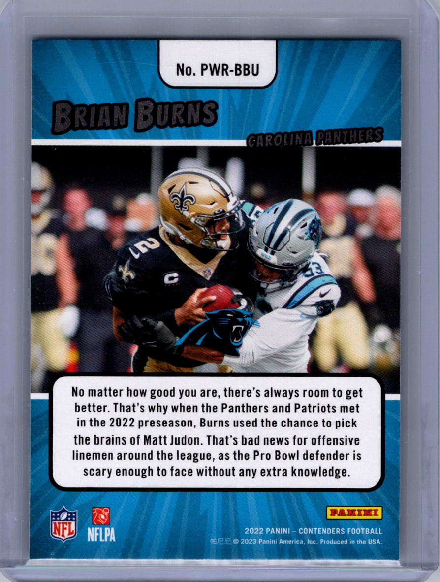 2022 Panini Contenders #PWR-BBU Brian Burns Power Players