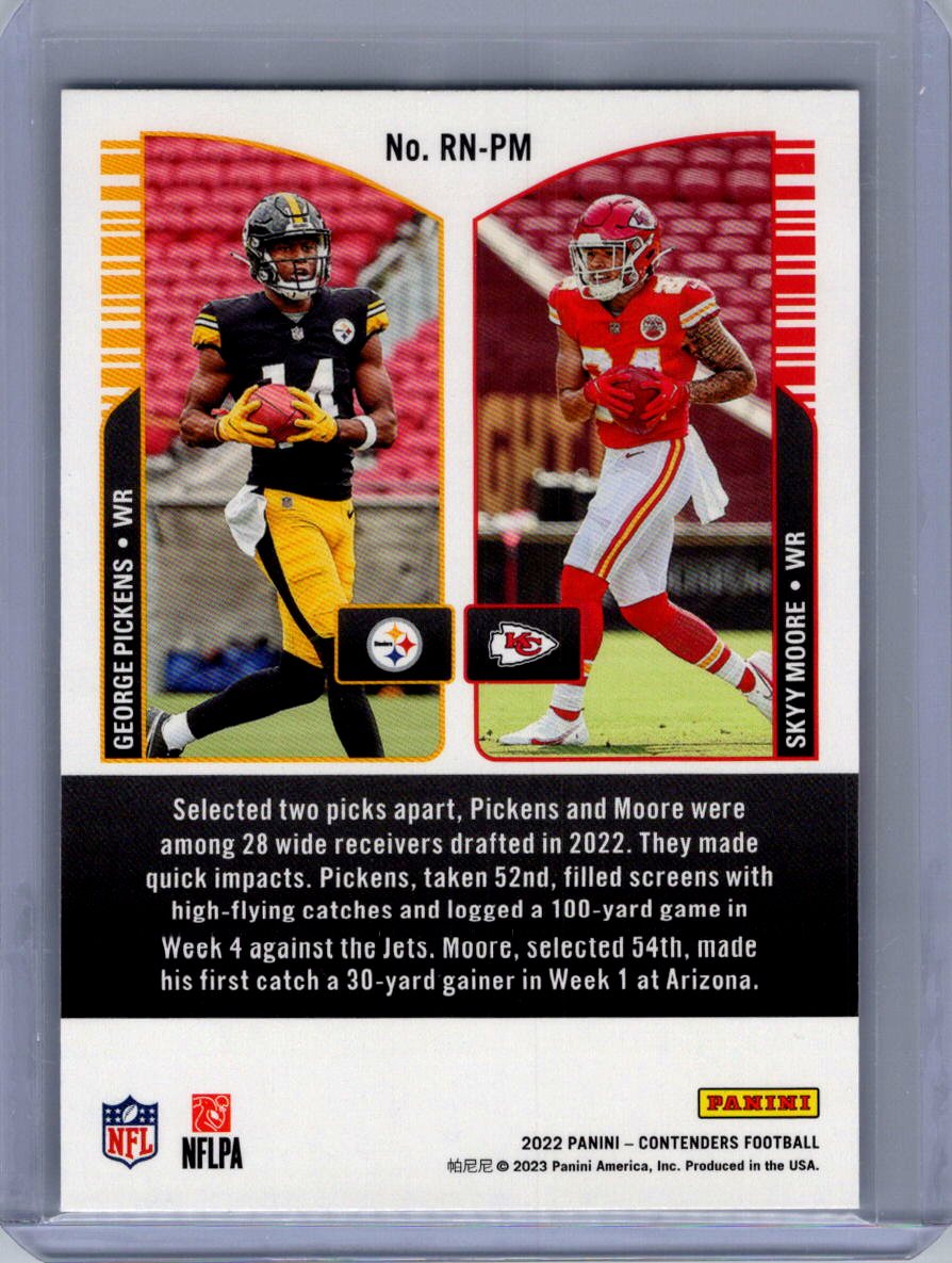 2022 Panini Contenders #RN-PM George Pickens / Skyy Moore Round Numbers
