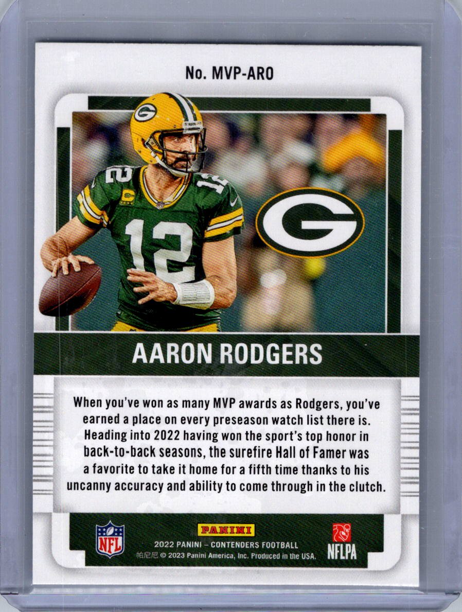 2022 Panini Contenders #MVP-ARO Aaron Rodgers MVP
