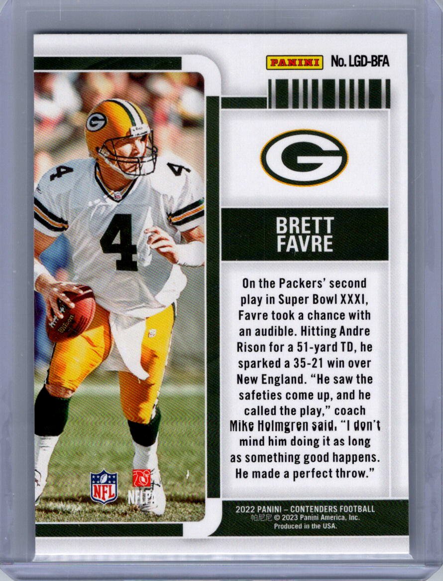 2022 Panini Contenders #LGD-BFA Brett Favre Legendary