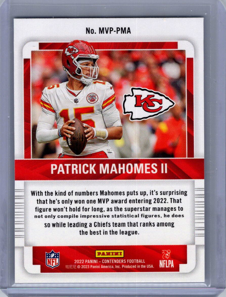 2022 Panini Contenders #MVP-PMA Patrick Mahomes II MVP Contenders