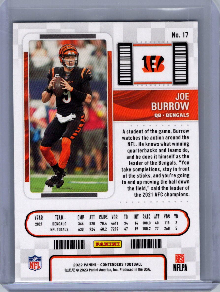 2022 Panini Contenders #17 Joe Burrow