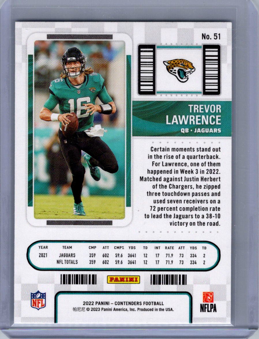 2022 Panini Contenders #51 Trevor Lawrence