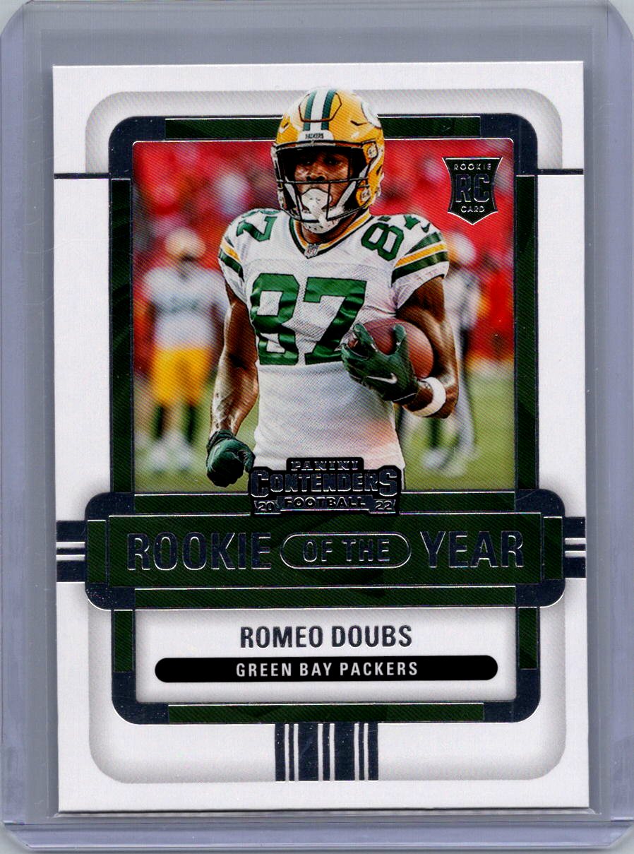 2022 Panini Contenders #ROY-RDO Romeo Doubs Rookie of the Year Contenders