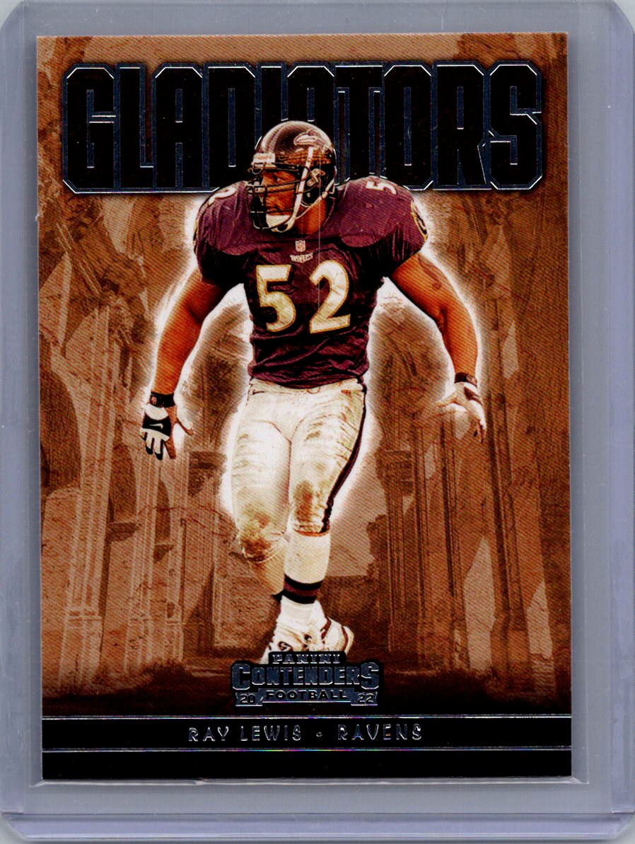 2022 Panini Contenders #GLD-RLE Ray Lewis Gladiators Emerald