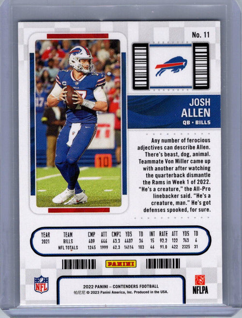 2022 Panini Contenders #11 Josh Allen