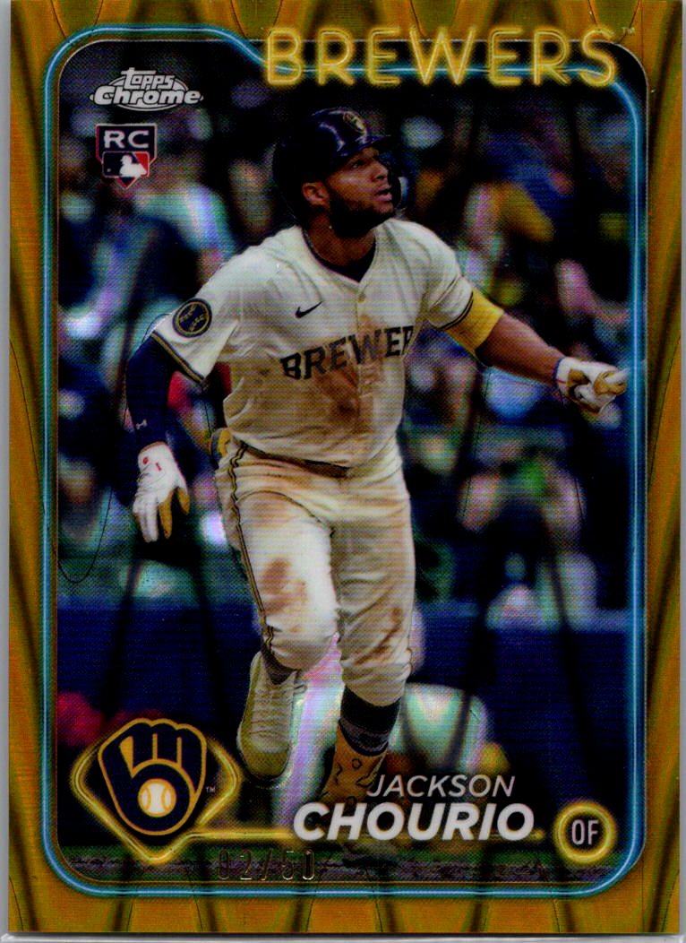 2024 Topps Chrome Update #USC18 Jackson Chourio Gold RayWave Refractors #/50