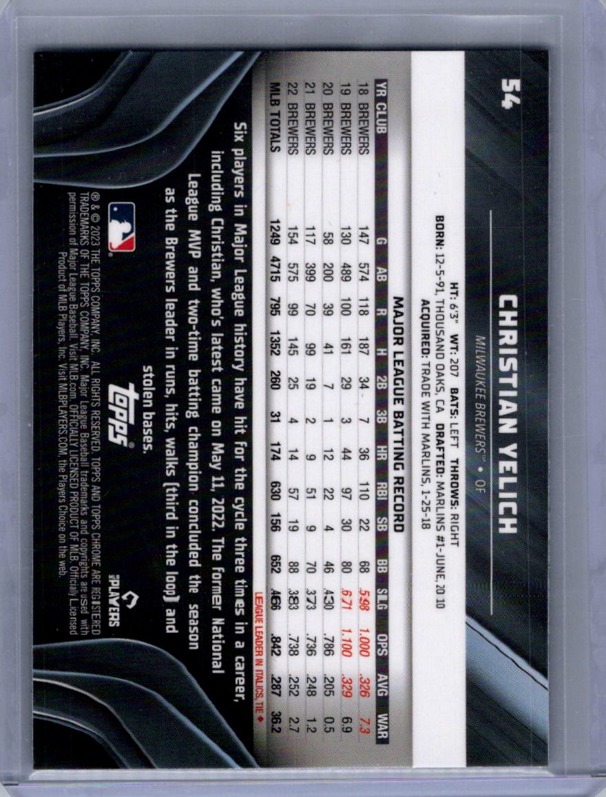 2023 Topps Chrome Black #54 Christian Yelich