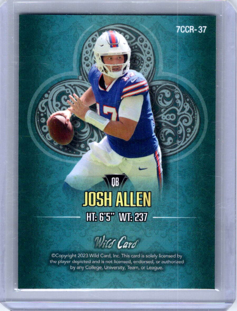 2023 Wild Card 7 Card Studs Right Club Gold Foil Teal Josh Allen #/4