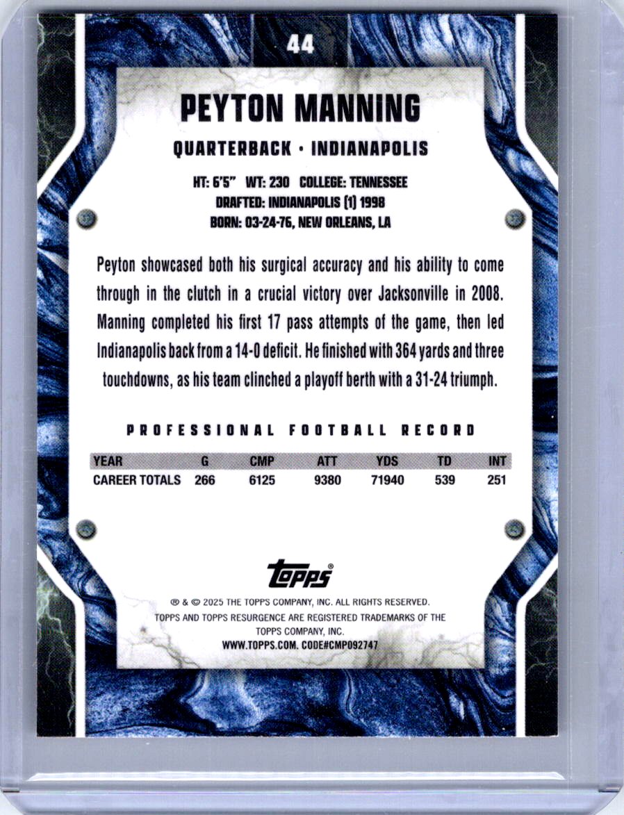 2024 Topps Resurgence #44 Peyton Manning Crimson Surge #/199