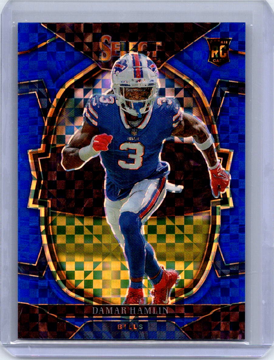 2022 Panini Select #100 Damar Hamlin Blue Prizm #/199