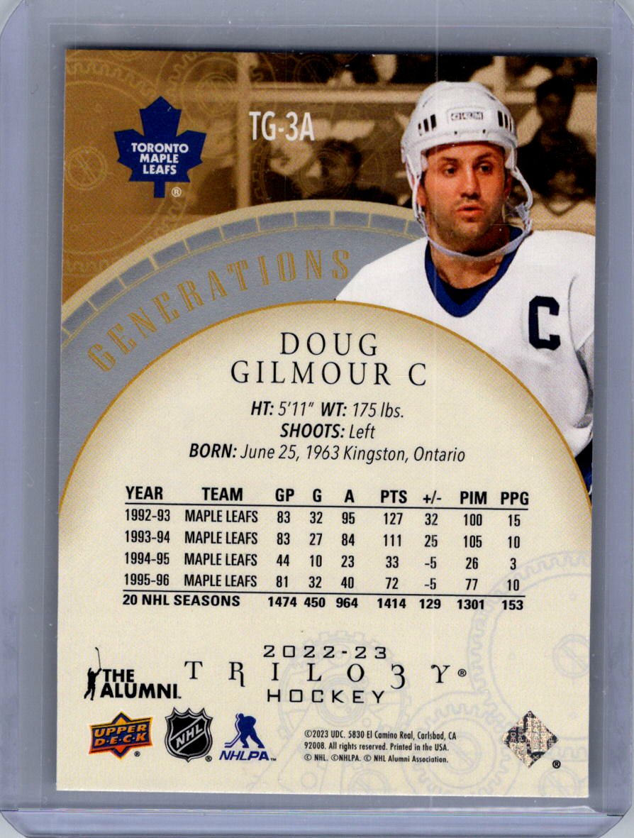 2022-23 Upper Deck Trilogy #TG-3A Doug Gilmour Generations