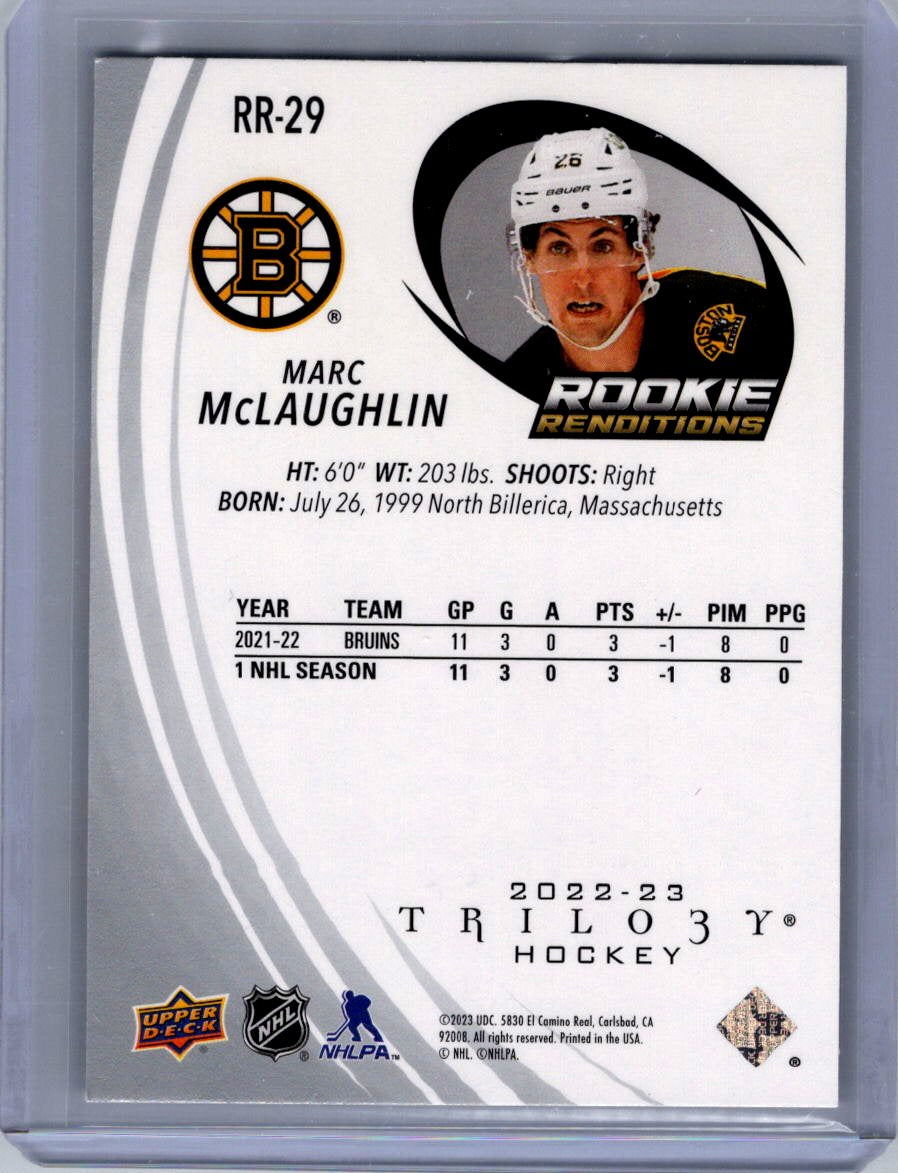 2022-23 Upper Deck Trilogy #RR-29 Marc McLaughlin Rookie Renditions