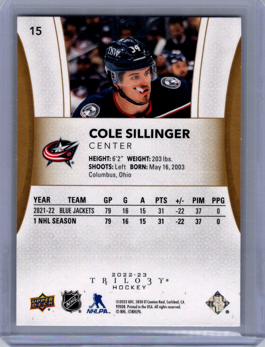 2022-23 Upper Deck Trilogy #15 Cole Sillinger