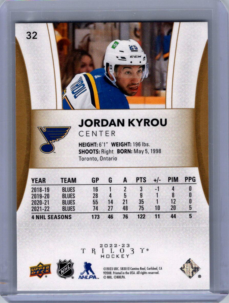 2022-23 Upper Deck Trilogy #32 Jordan Kyrou