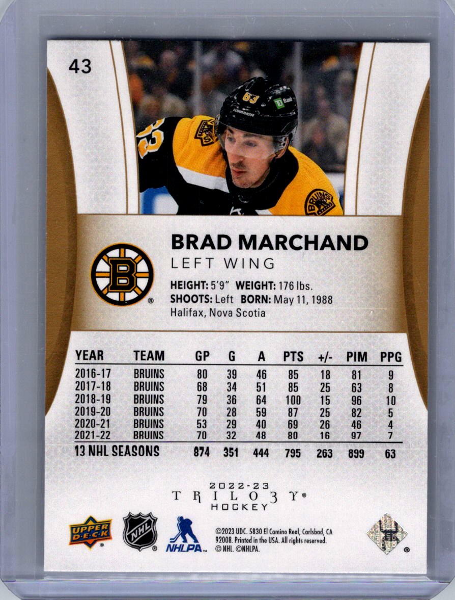 2022-23 Upper Deck Trilogy #43 Brad Marchand