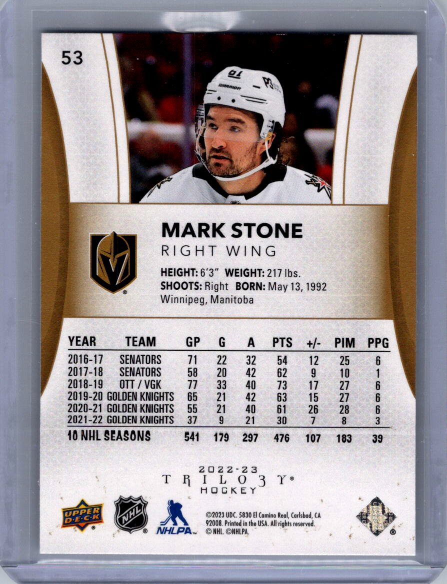 2022-23 Upper Deck Trilogy #53 Mark Stone