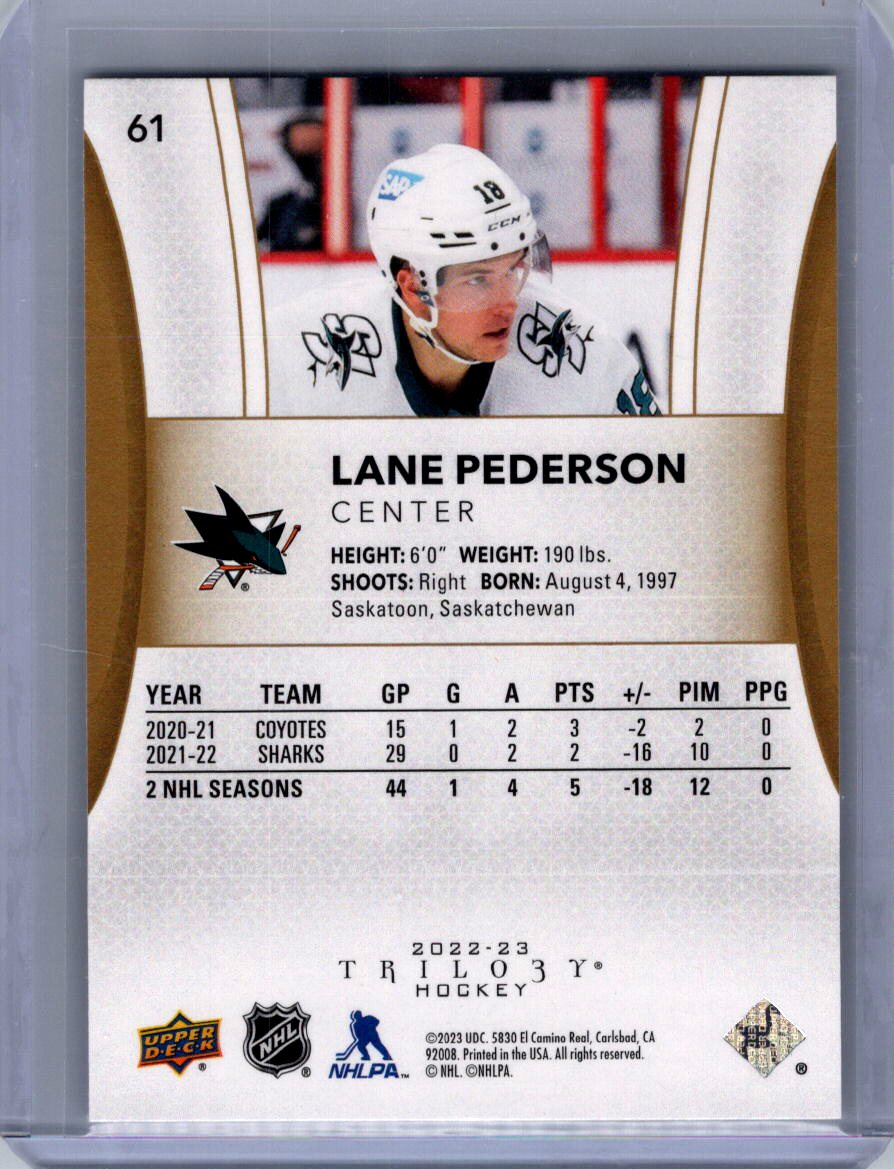 2022-23 Upper Deck Trilogy #61 Lane Pederson