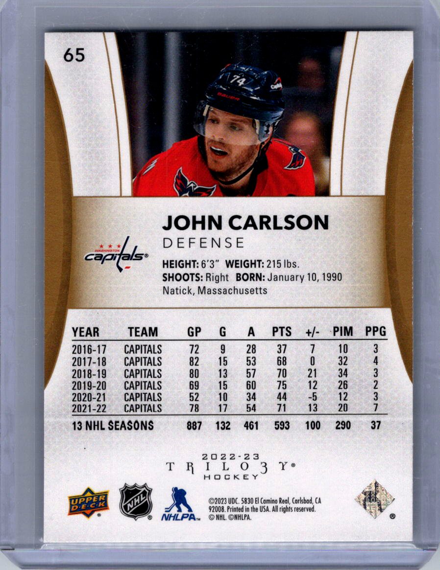 2022-23 Upper Deck Trilogy #65 John Carlson