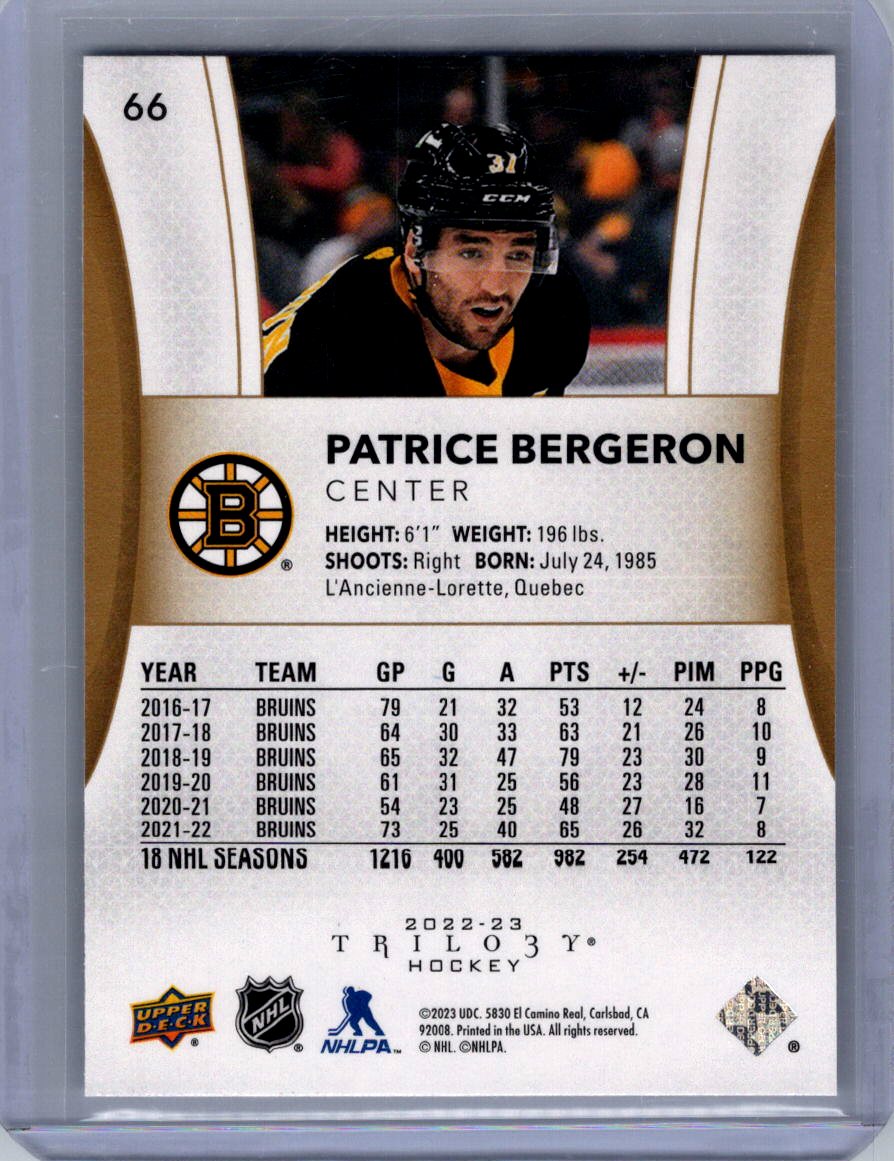 2022-23 Upper Deck Trilogy #66 Patrice Bergeron