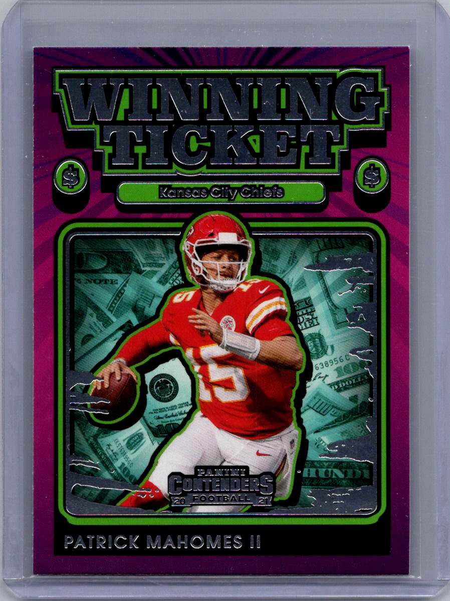 2021 Panini Contenders #WT-PMA Patrick Mahomes II Winning Ticket Emerald