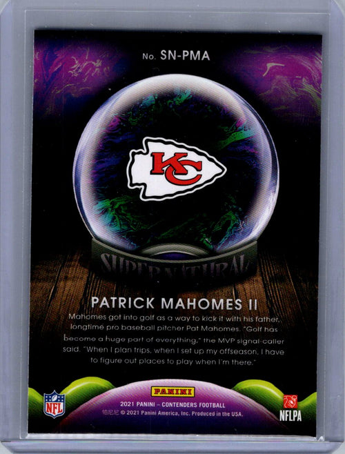 2021 Panini Contenders #SN-PMA Patrick Mahomes II Supernatural Ruby