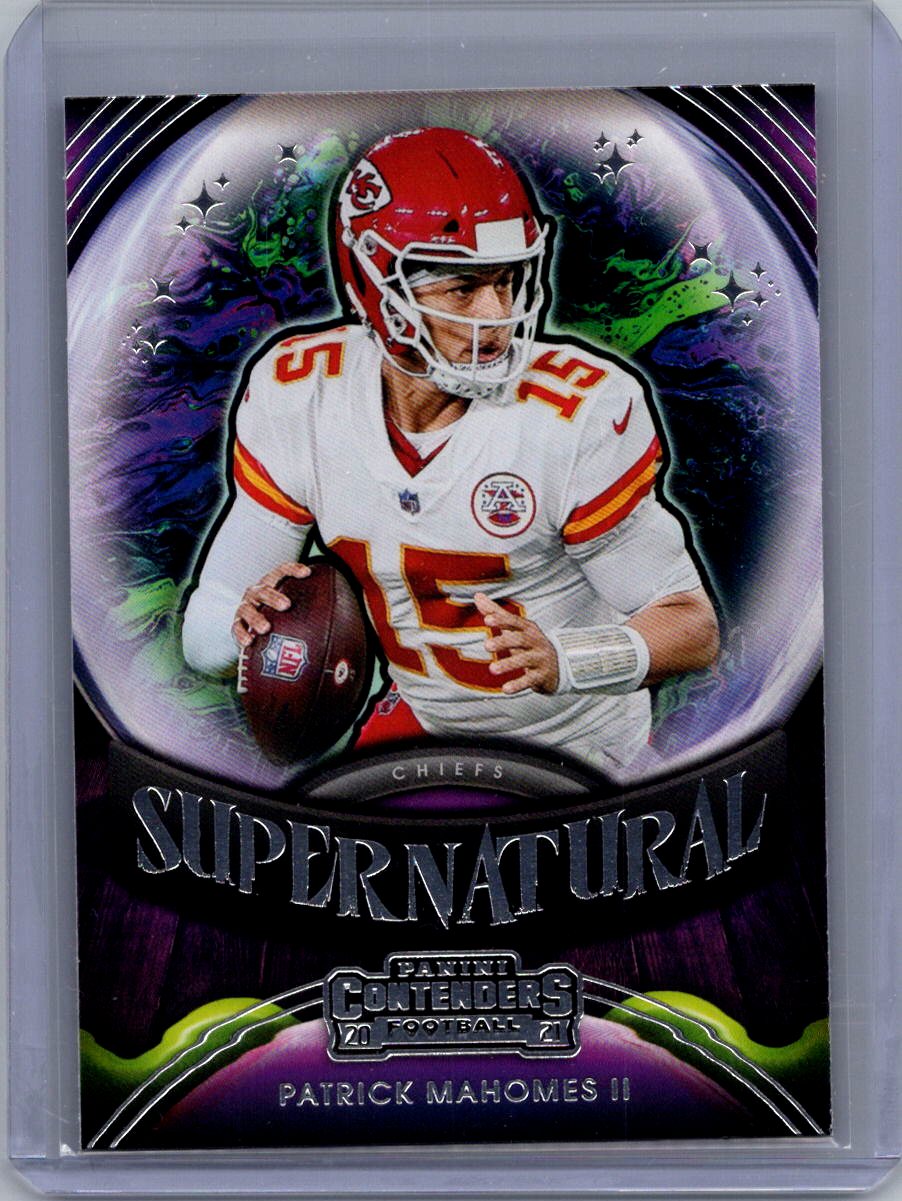 2021 Panini Contenders #SN-PMA Patrick Mahomes II Supernatural Ruby