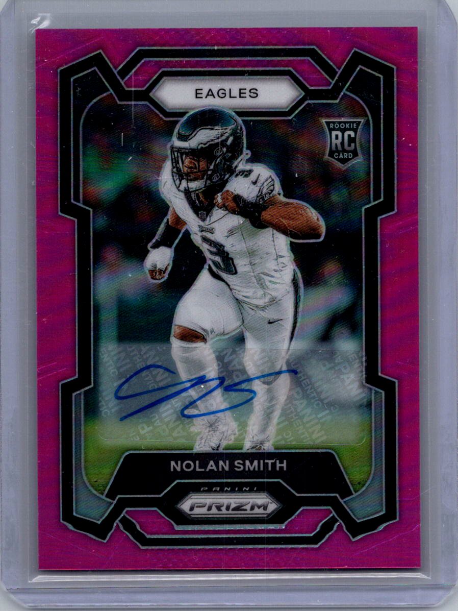 2023 Panini Prizm #382 Nolan Smith Rookie Autographs Prizm Pink