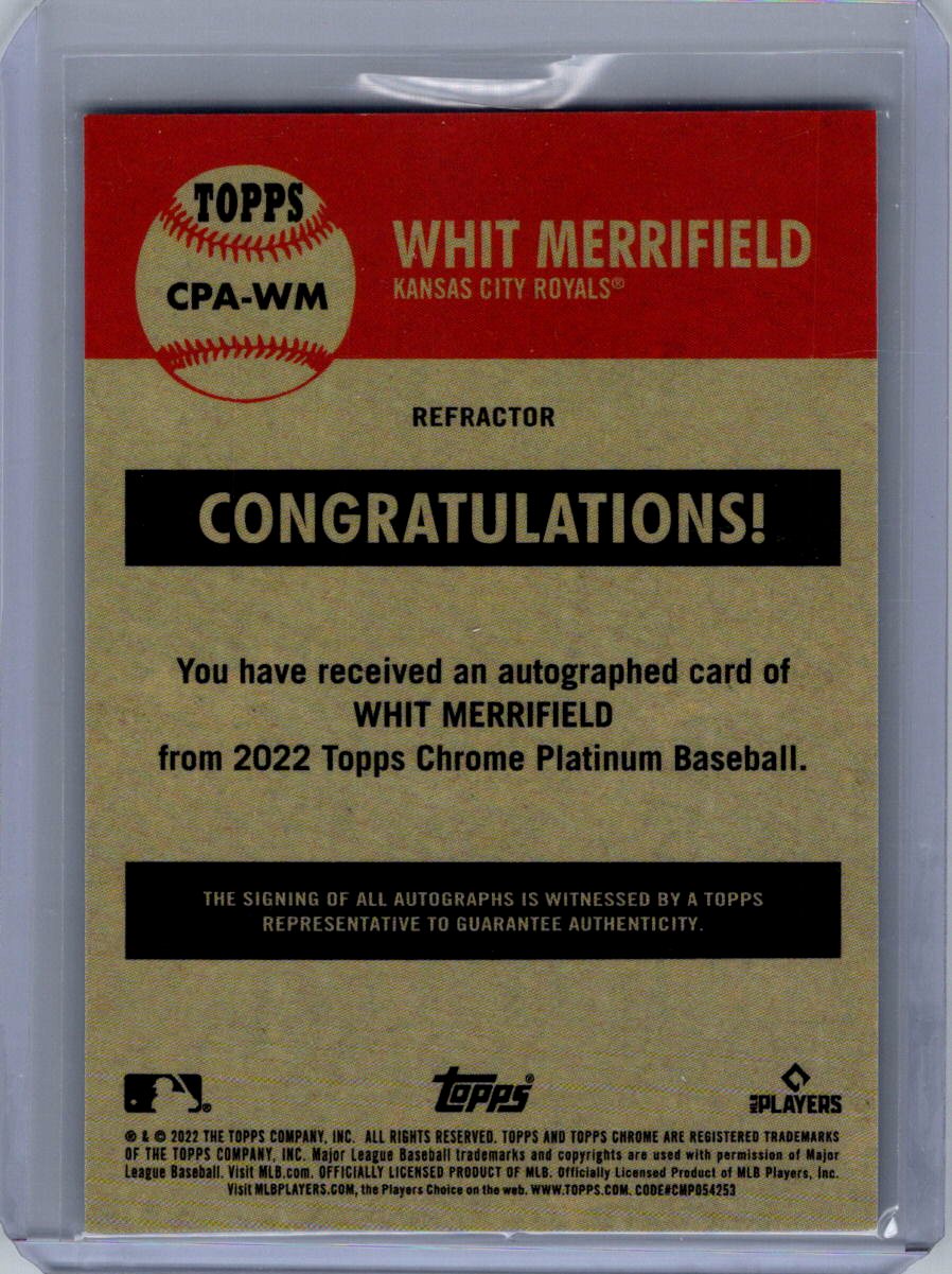 2022 Topps Chrome Platinum Anniversary #CPA-WM Whit Merrifield Autographs
