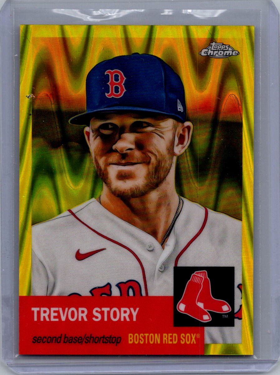 2022 Topps Chrome Platinum Anniversary #157 Trevor Story Yellow RayWave #/250