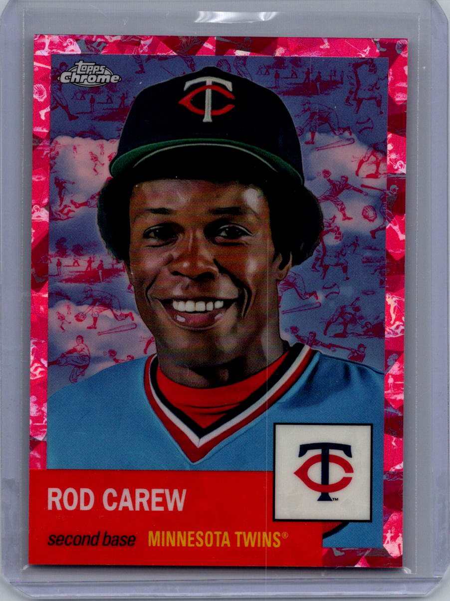 2022 Topps Chrome Platinum Anniversary Rod Carew Toile Cream Fuchsia Atomic