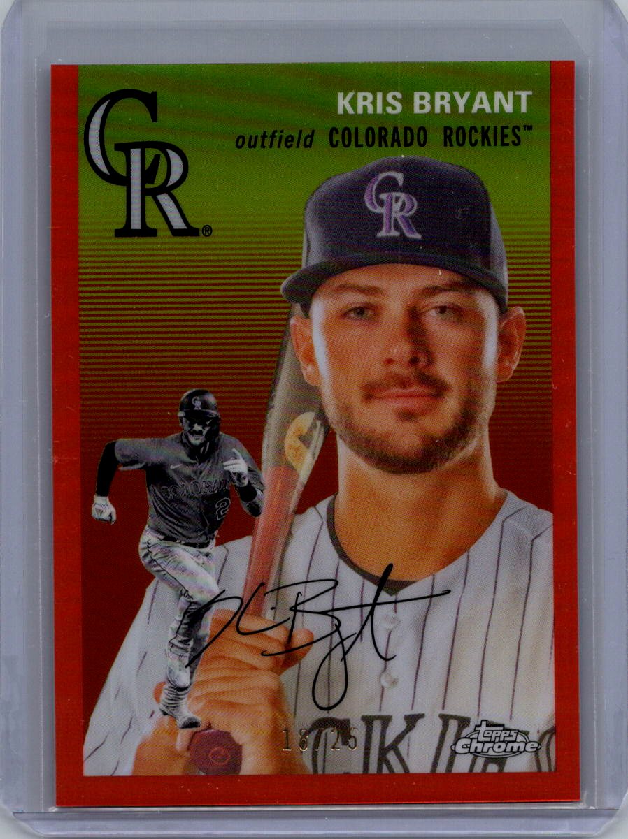 2023 Topps Chrome Platinum Anniversary 286 Kris Bryant Orange Wave #/25