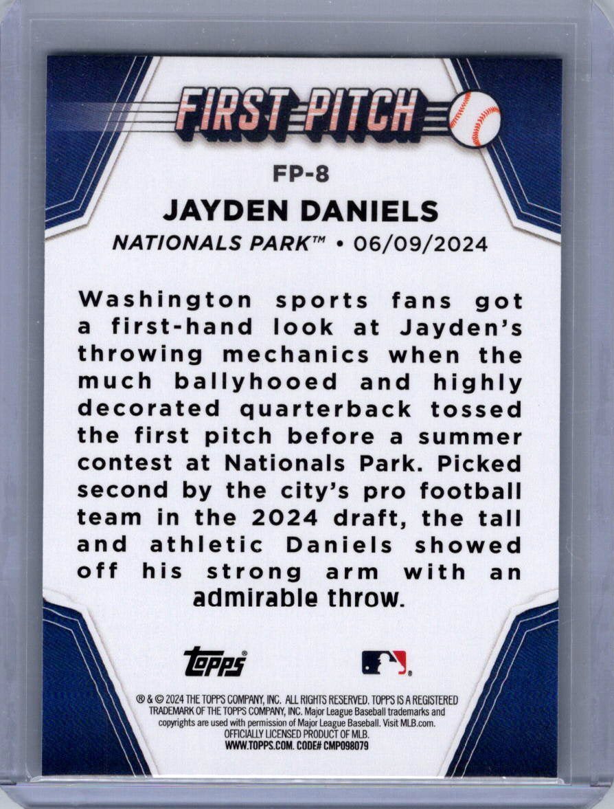 2024 Topps Update #FP-8 Jayden Daniels First Pitch