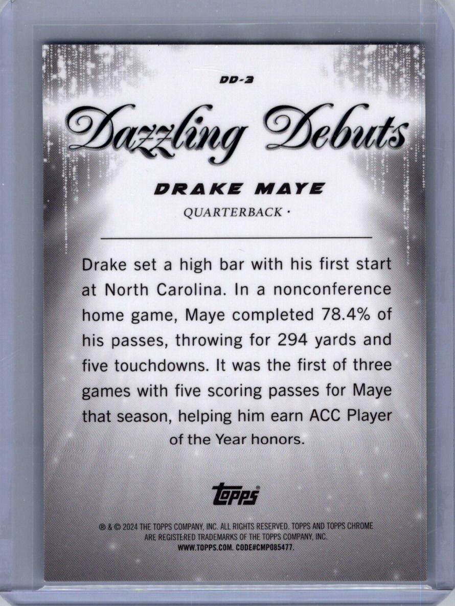 2024 Topps Chrome #DD-3 Drake Maye Dazzling Debuts