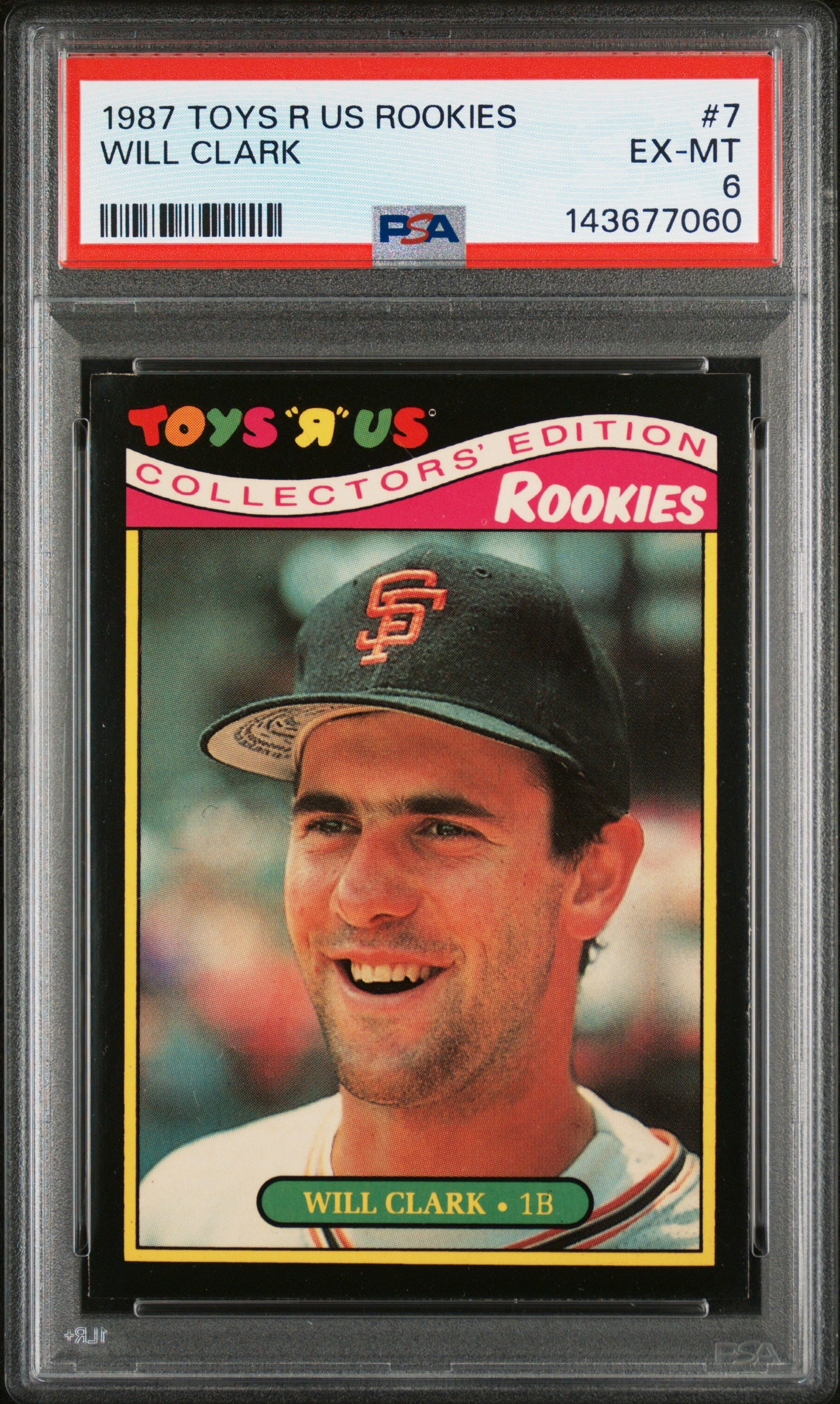 1987 Topps Toys "R" Us Rookies #7 Will Clark PSA 6