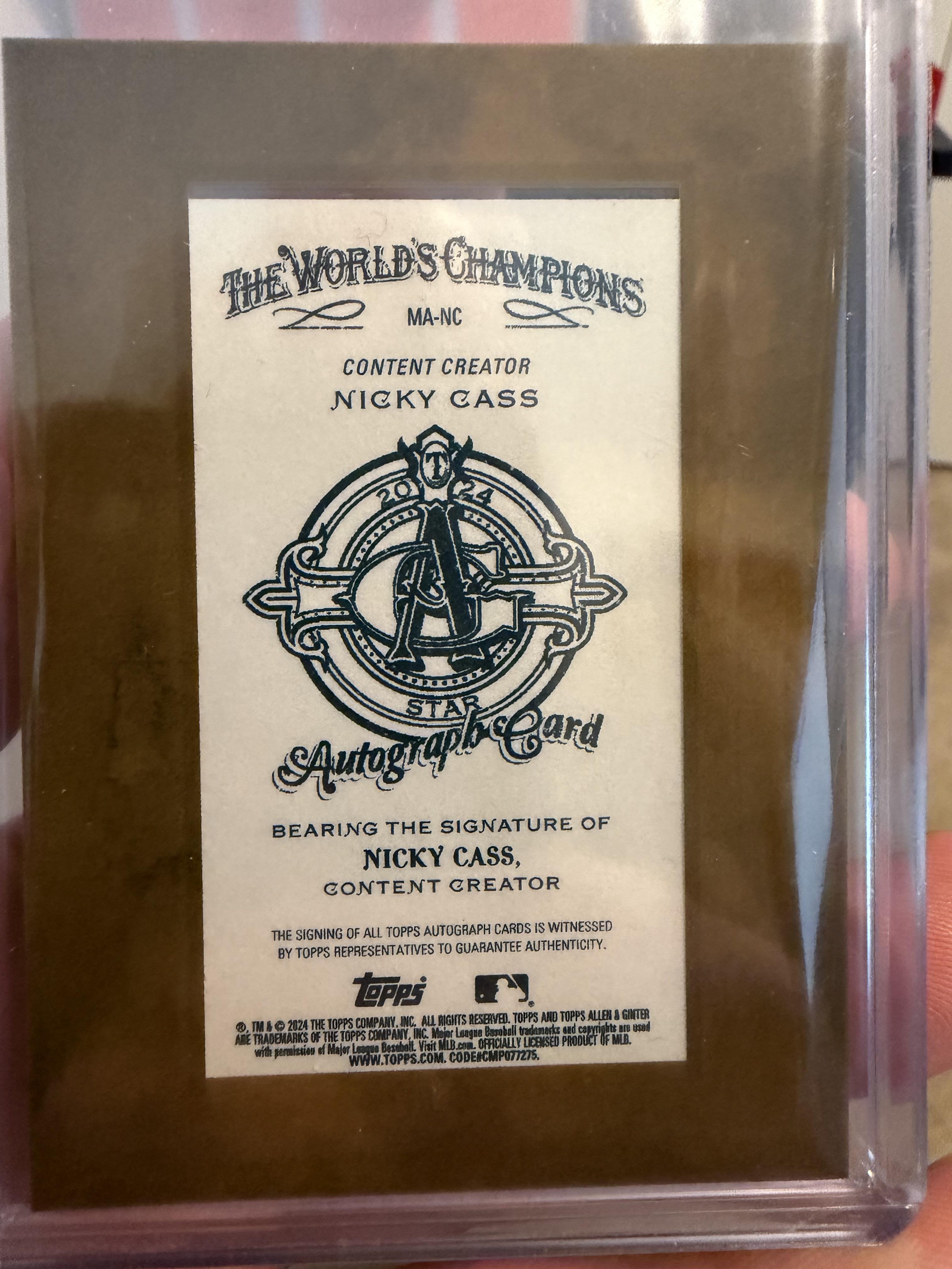 2024 Topps Allen & Ginter #MA-NC Nicky Cass Framed Mini Non-Baseball Autographs
