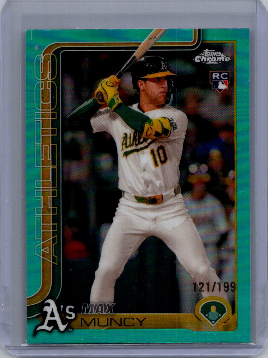 2025 Topps Chrome #221 Max Muncy Aqua Refractors #/199